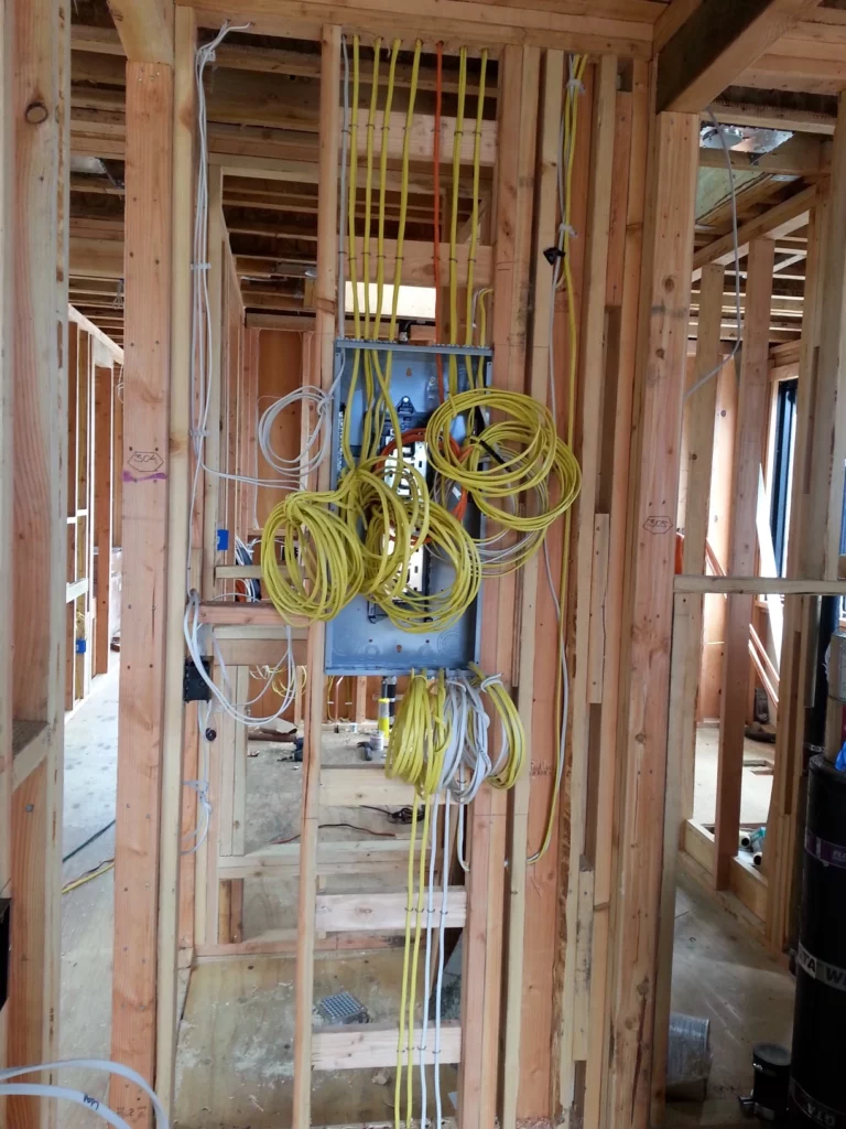 New construction wiring project, panel upgrade work.