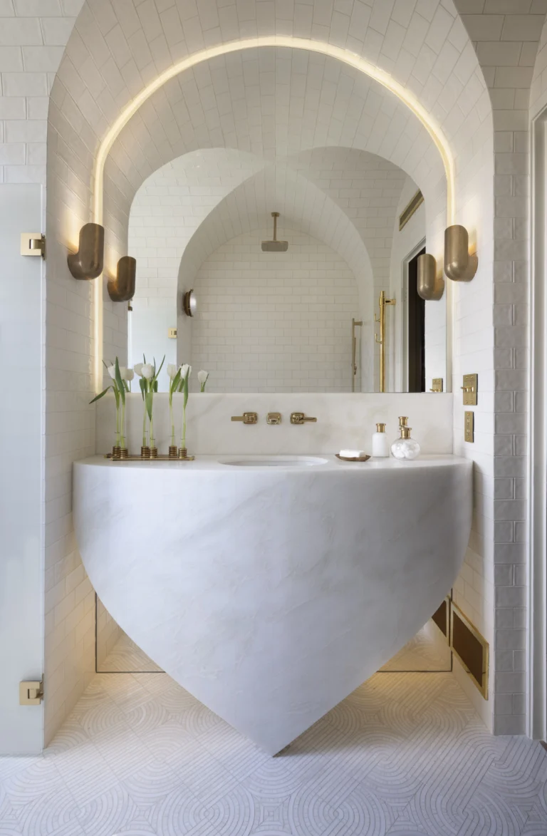 San Francisco showcase bathroom featuring lighting done by Mercy Electric.